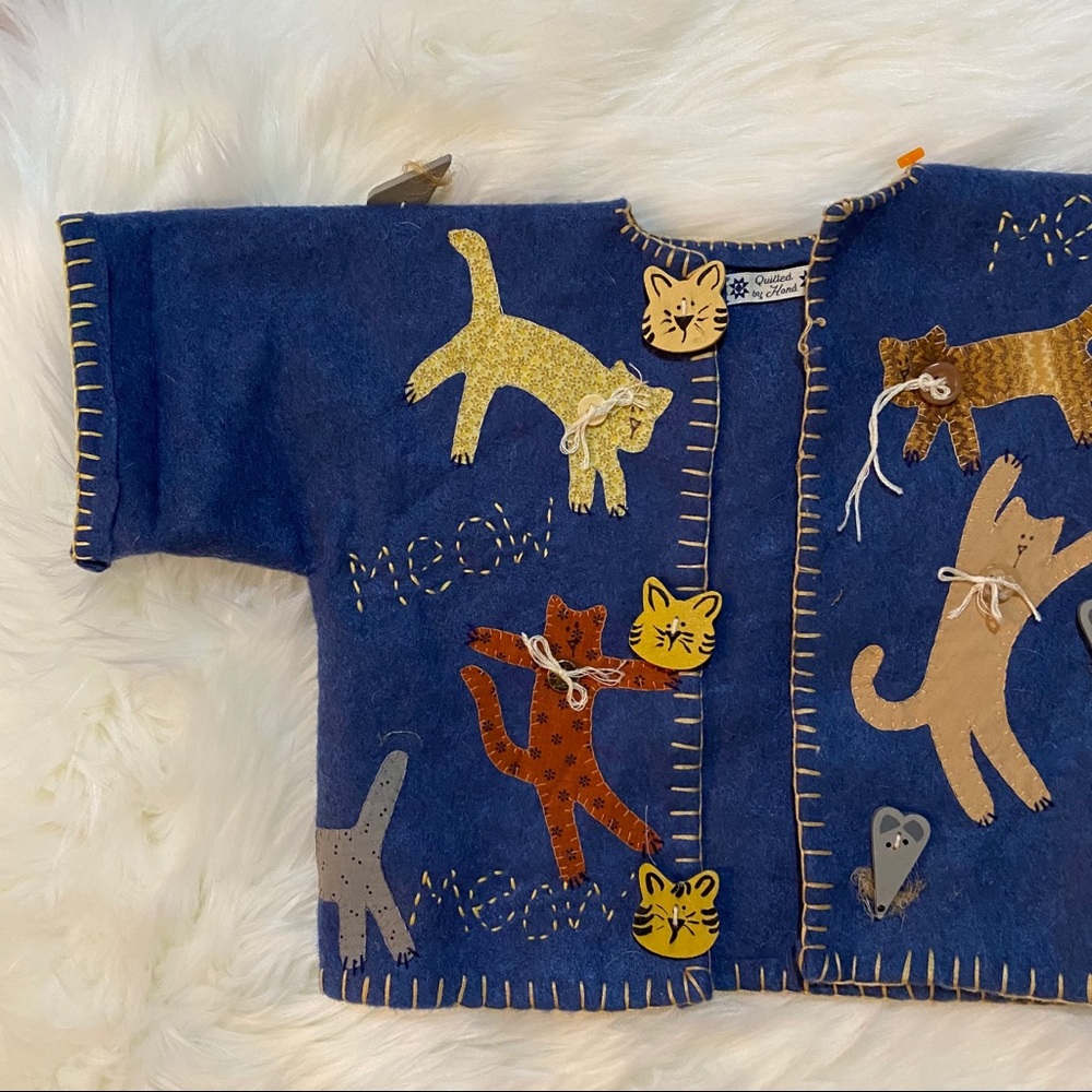 Vintage | Handmade Cat Cardigan Sweater